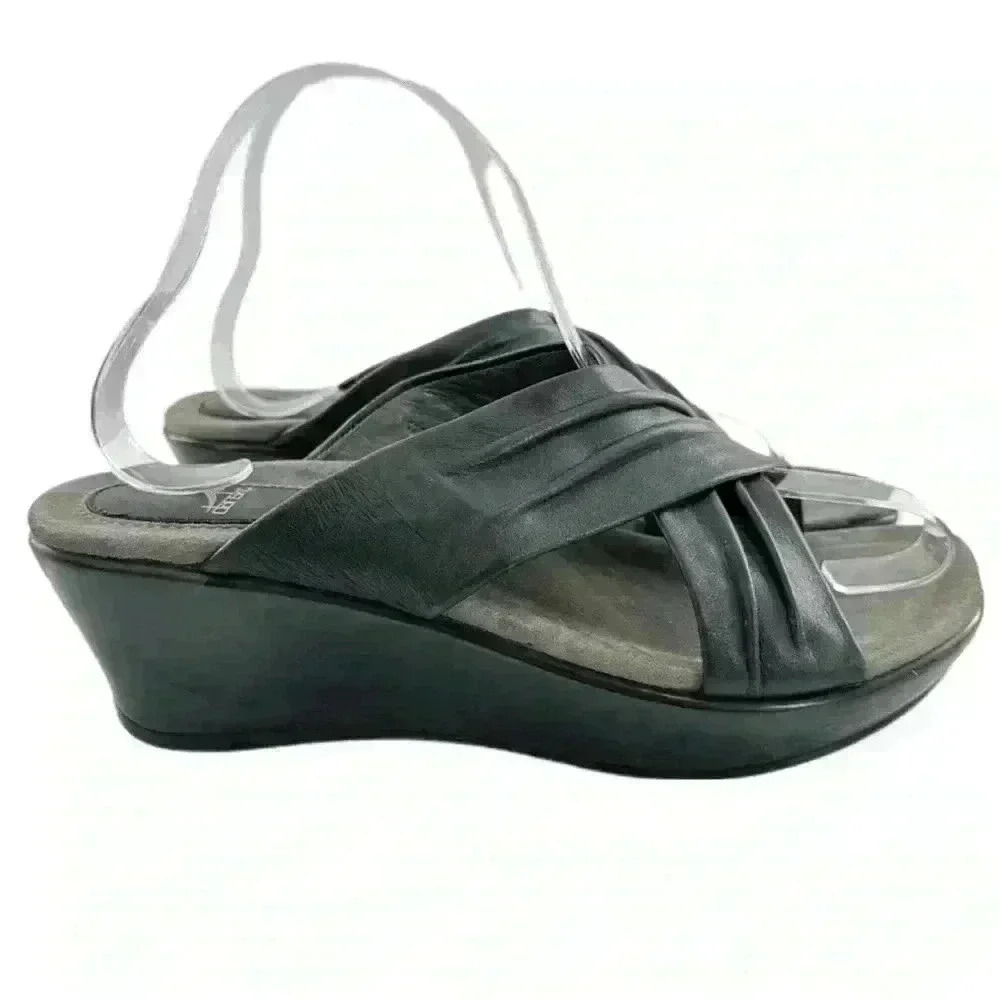 Dansko Avalon size 38 7.5-8 black leather wedge platforms comfort orthopedic